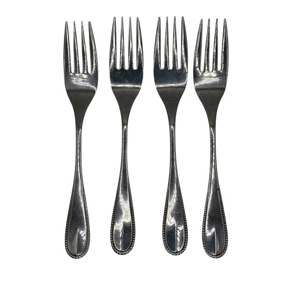 Set Of 4 Oxford Hall Crystal Palace Stainless Steel Salad Forks flatware glossy - Picture 3 of 5